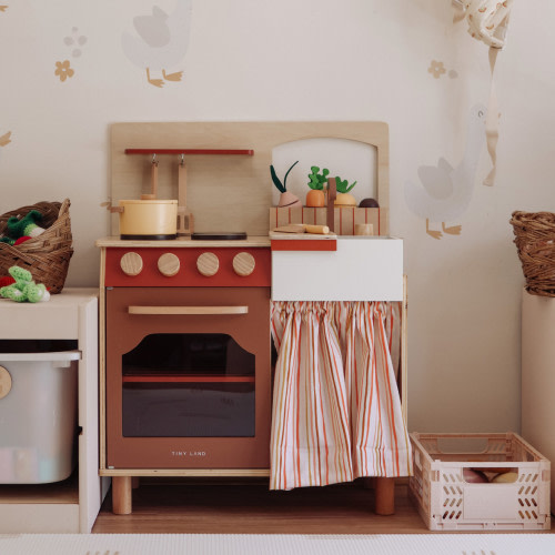 Tiny Land Modern & Versatile Wooden Kids Play Kitchen