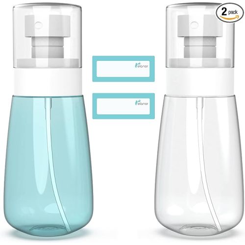 Pack 2 Small Spray Bottle Travel Size 3.39oz/100ml - Fine Mist Mini Empty Spray Bottles - Leak Proof - for Toners, Face & Hair Mist