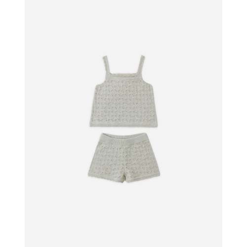 Pointelle Knit Tank + Short Set Melon