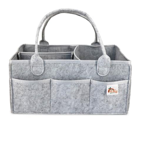 Diaper Caddy, Diaper Organizer, Nursery Storage and Car Organizer for Baby - Large Size - (Cloud Grey)