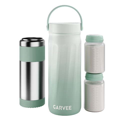 MAROUTE Portable Breast Milk Cooler, 24hr 360° Cooling, 2x10oz BPA-Free 316 Steel Bottles, for Travel & Work