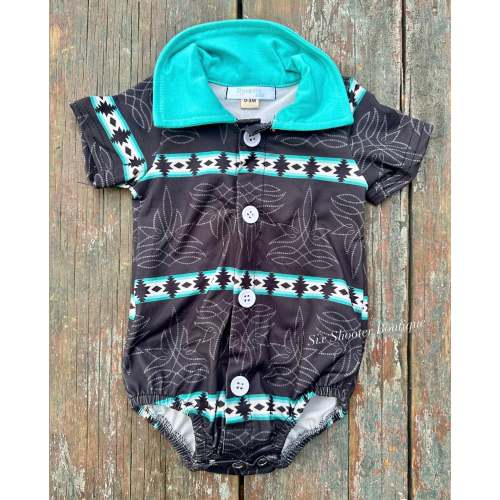 Boot stitch baby onesie romper