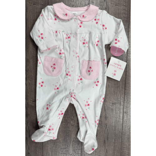 Baby Girl Clothes New Vintage Carter's 3 Month Pretty In Pink Footed Outfit