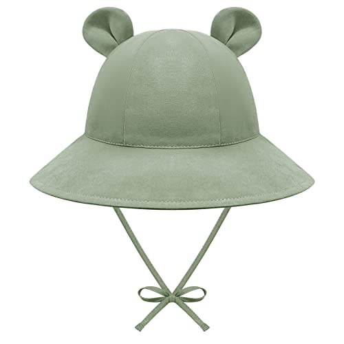 Baby Sun Hat Toddler Hats for Boys Girls Infant Sun Hat Baby Girl Hats with Bear Ears Wide Brim UPF 50+ Beach Hat