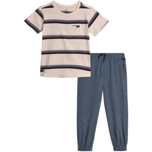 Volcom Baby Boys Pants Set - 2 Piece Short Sleeve Jersey T-Shirt and Woven Joggers - Matching Outfit for Little Boys (12M-7)