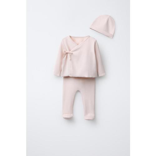 LAYETTE SET AND POUCH - Pale pink | ZARA United States