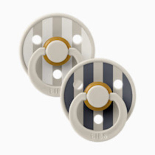 BIBS Studio Block Colour Natural Rubber Pacificier (2 Pack) - Sand, Size 1