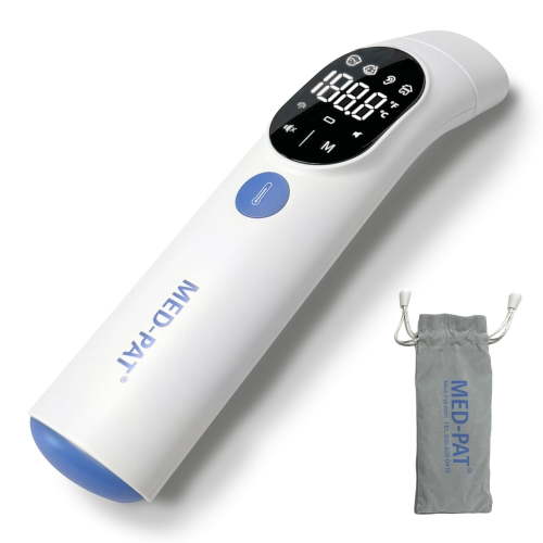 Med-Pat Medical Thermometers TH-1 Versatile 4-in-1 Digital Infrared Thermometer with Instant On, Fever Alert, HD Color Display, White