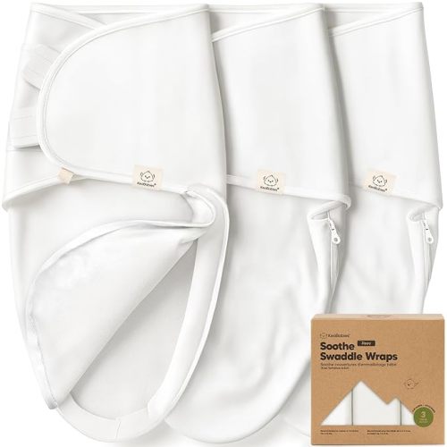 Baby Swaddle Sleep Sacks with Zipper - 3-Pack Swaddles for Newborns 0-3 Months, Infant, Baby Girls, Boys, Soft & Durable Newborn Sleep Sack, Easy Diaper Change Swaddling Blanket (Soft White, OS)