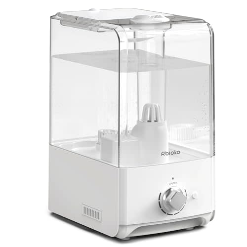 Humidifiers for Bedroom Large Room, Top Fill 6.5L Cool Mist Humidifier, 45H Runtime, 28dB Quiet Ultrasonic Air Humidifier for Home, Whole House, Baby Nursery, Night Light (White)