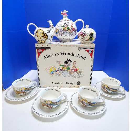 Vintage Cardew Design Alice in Wonderland Mad Hatter's Tea Set in Box