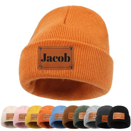Custom Baby Beanie with Name Personalized Newborn Hats for Infant Kids Adult Beanies Winter Essentials Hat Customized Babies Boy Girls Gifts