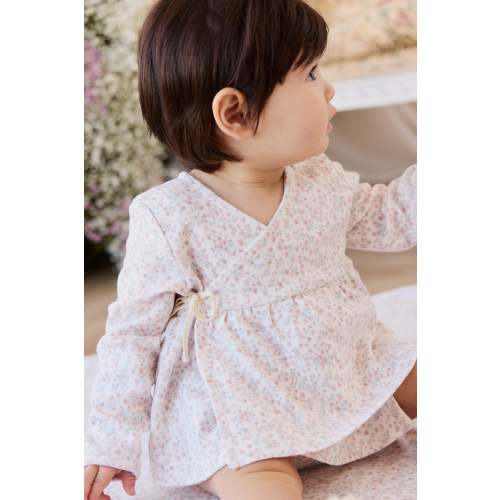 Organic Cotton Clemence Wrap Top - Posy Milk