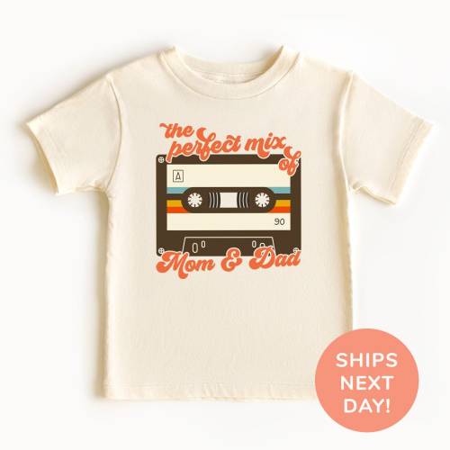 The Perfect Mix of Mom and Dad Shirt and Onesie®, Cute Music Tape Bodysuit, Retro Toddler & Youth Shirt, Baby Shower Gift, Mom and Dad Gift
