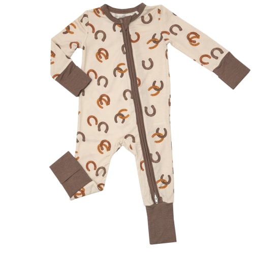 2 Way Zip Romper, Lucky Horseshoe
