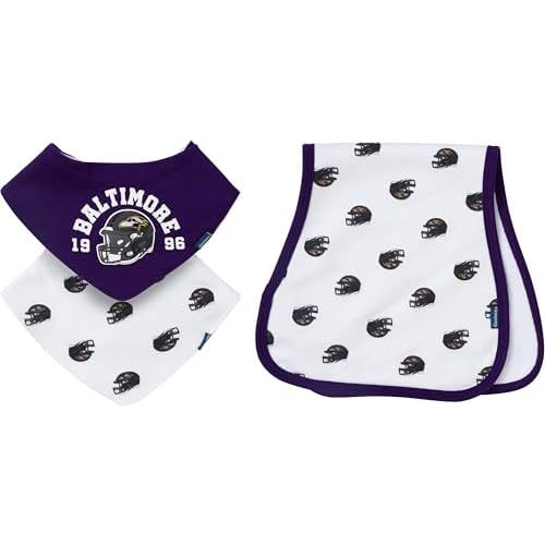 Gerber unisex-baby Nfl Team Bandana Bibs and Burp Cloth Set