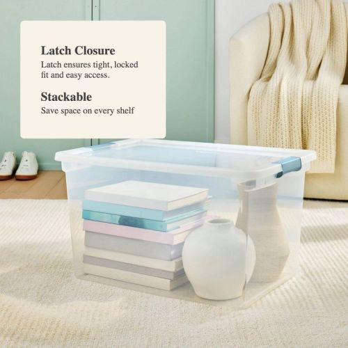 66qt Clear Storage Bin with Latches - Brightroom™