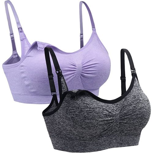 Suekaphin 2PACK Nursing Bra Wireless Bra Women's Sleeping Maternity Bra Breastfeeding Bra