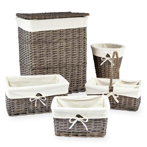 Koala Baby 5 Pack Split Willow Storage Basket Set - Grey