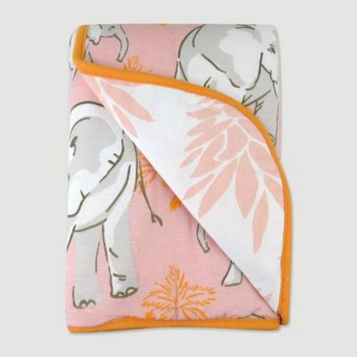 Honest Baby Lightweight Knit Quilt - Pink Elephant