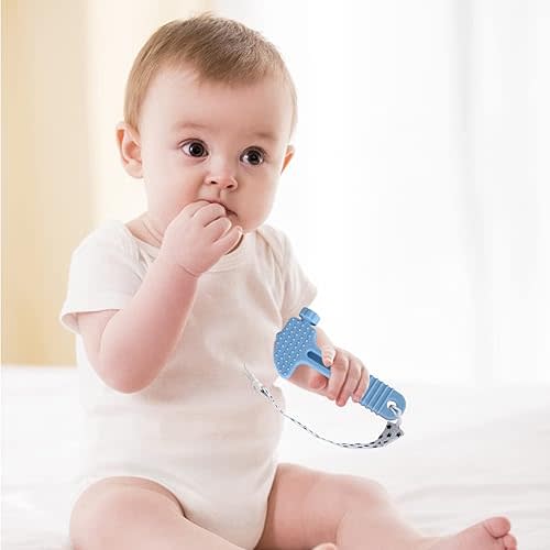 Fu Store 8 Pack Soft Silicone Teething Toys for 0-12Months 6-24 Months Toddlers Infant Hammer Tools Shape Baby Teethers Relief Soothe Babies Gums Set