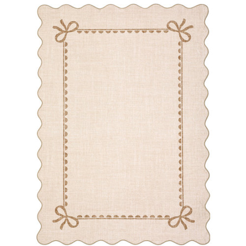 Latitude Run® Scalloped Bow Rug for Living Room Solid Rug for Bedroom Washable Rugs Non Slip Scalloped Rugs for Nursery College Bedroom Decor Kids Room Playroom | Wayfair