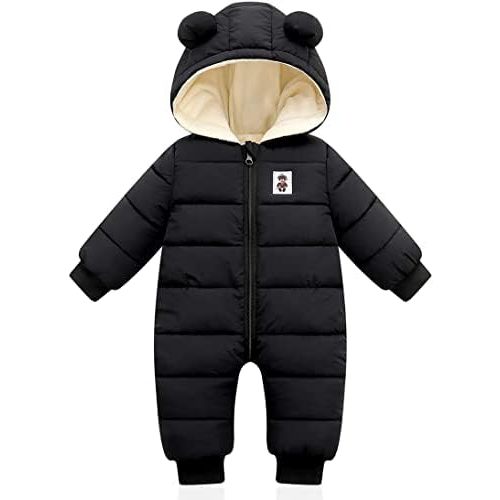 XMWEALTHY Baby Clothes Cute Infant Toddler Snowsuit Warm Newborn Boy Girl Winter Coats Hooded Zip Jumpsuit