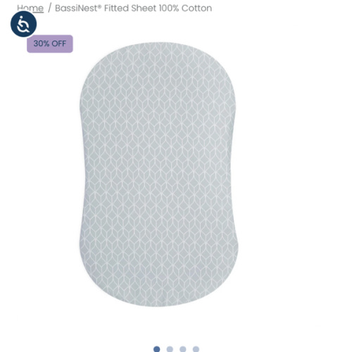 HALO - BassiNest Fitted Sheet 100% Cotton | Morning Mist - Gray