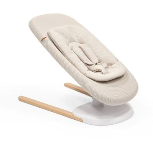 Stokke Yoga Baby Bouncer - Light Beige: 5-Point Harness, Detachable Toy Bar, Machine Washable, Solid Pattern