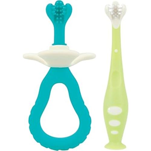 Dr. Talbot's 2-Piece Infant Toothbrush Training Set with Easy Grip Handle - 6+ Months