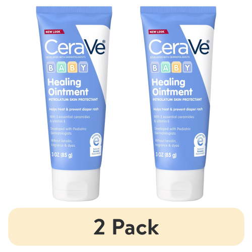(2 pack) CeraVe Baby Healing Ointment for Diaper Rash & Cracked Chafed Dry Skin for Baby + Toddler 3 oz