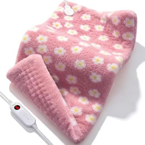 ALLJOY Heating Pad Extra Large, Pink Heating Pad for Period Cramps