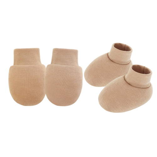 Newborns Anti Scratch Mittens and Socks Set Color Cotton Baby Hand & Foot Protectors Sleeve for 0-6 Months