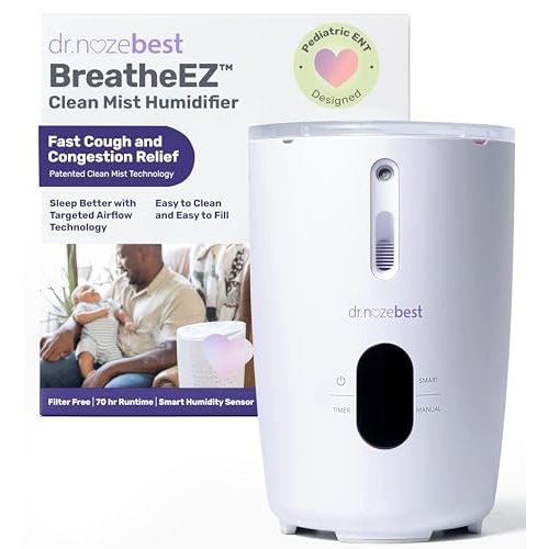 Dr. Noze Best | BreatheEZ - Humidifier | Pediatric ENT-Designed Baby Care | Targeted Humidity | No Standing Water | Clean Mist Humidifier