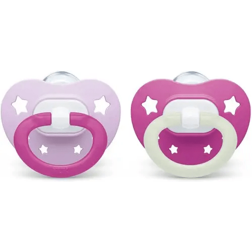 NUK Orthodontic Pacifiers, 6-18 Months, 2 Count (Pack of 1)