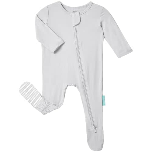 PurComfy Baby Zipper Footie Pajamas, Supersoft Bamboo Rayon Baby Footed Pjs Boy Girl 0-3-6-9-18-24 Month Coverall Sleepers