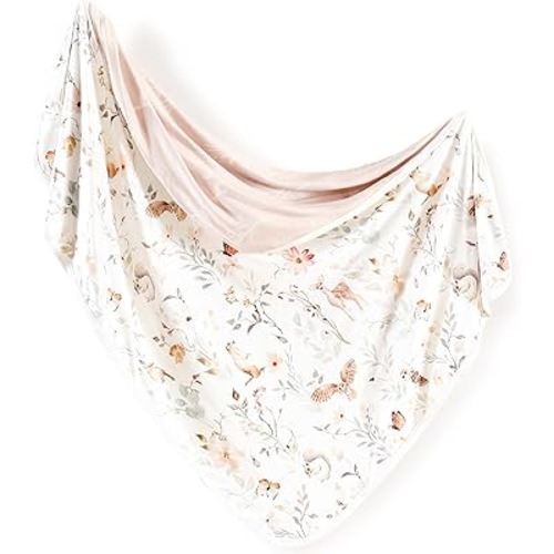 GRSSDER Baby Blankets Super Soft Stretchy Jersey Knit Swaddle Blanket for Baby Girls, Stylish Double Layer Receiving Blankets 34 x 44 Extra Large for Swaddling, Blush Pink