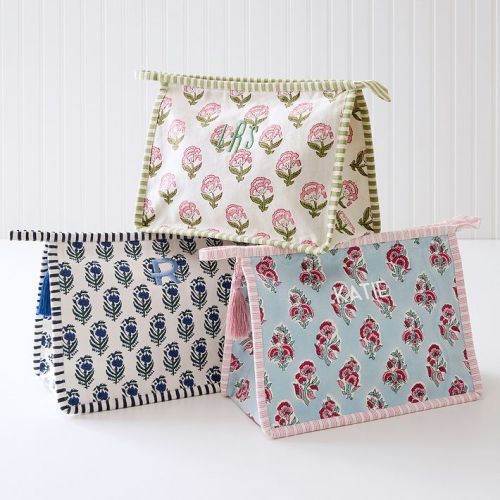 Block Print Canvas Pouch