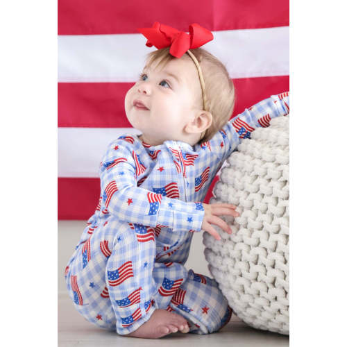 Bamboo Waffle Convertible Zip Romper | Star-Spangled Picnic
