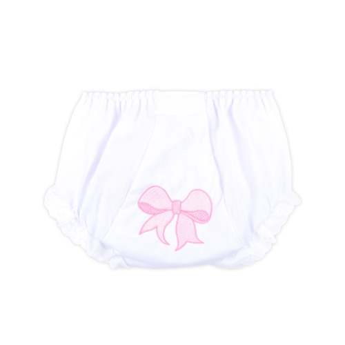 Pink Bow White Bloomer