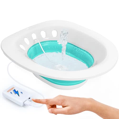 Msiori Electric Sitz Bath for Toilet Seat- Suitable for Pregnant Women and Perineal Care, Hemorrhoids, Sits Bath Kit for Women, Perineal Soaking - Yoni Steam Seat - Collapsible