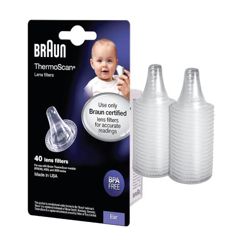 Braun LF40CA ThermoScan Lens Filters for Braun Ear Thermometer, Disposable Covers (40 Count)