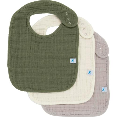 Cotton Muslin Classic Bib 3 Pack - Fern 2