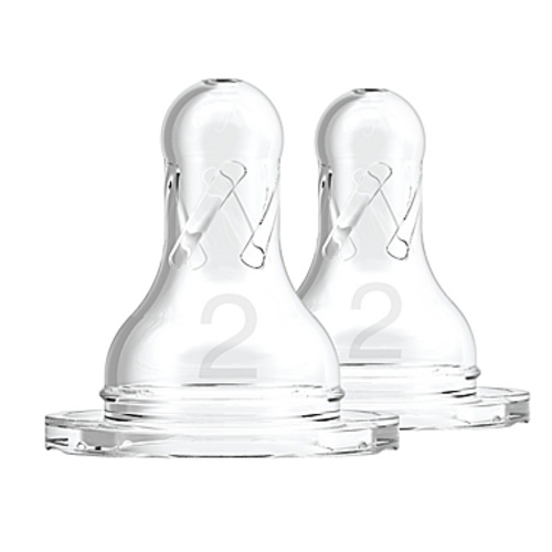 Dr. Brown's Natural Flow® Level 2 Silicone Baby Bottle Nipples (2-Pack)