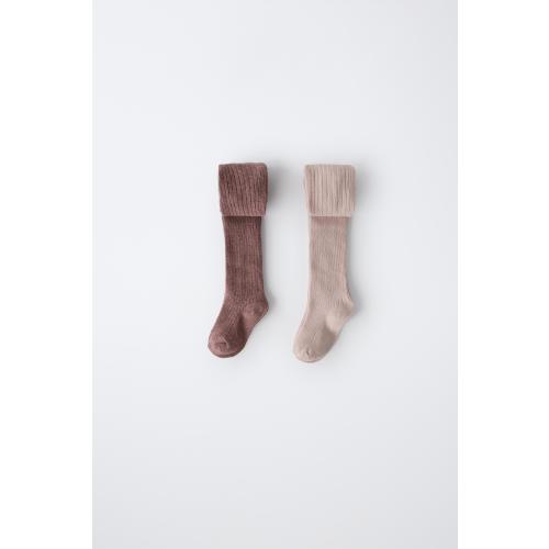 Size: 6 - RIBBED TIGHTS 2-PACK - Pink | ZARA United States