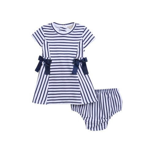 Mixed Stripe Dress & Bloomers Set, 12M