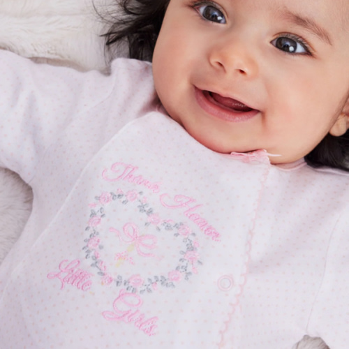 Thank Heaven For Little Girls Footed One-Piece (Headband not included)