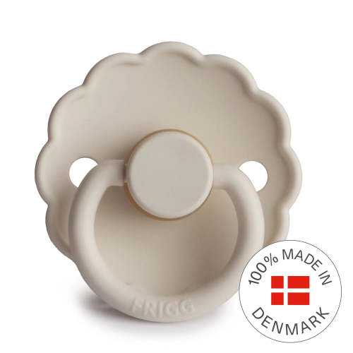 FRIGG Round Pacifier - Daisy Latex Size 2 - Sandstone