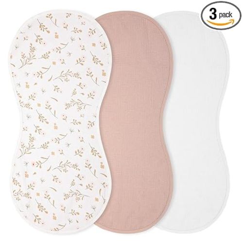 Hahafelt 3 Pcs Changing Pad Liners Fits in Peanut Shape Changing Pad Waterproof Diaper Mats Organic Cotton Peanut Mats are Warm on a Baby's Back, Washable Reusable(Print Style,Beige)
