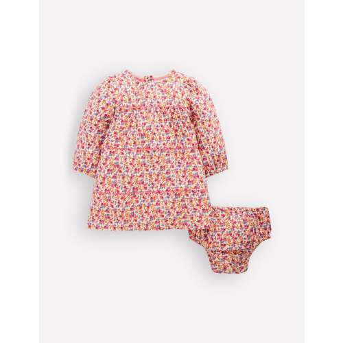 Tiered Ric Rac Dress-Pink Ditsy Floral